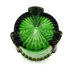 EAPG Vermont Glass Co. Honeycomb w/Flowers-Emerald Green Tumbler w/Gold Accents