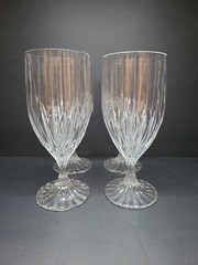 Set of 4 Mikasa Park Lane crystal distinctive vertical cuts 7 1/4 inches tall