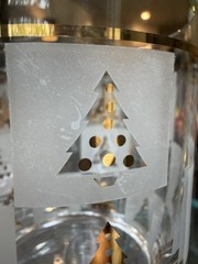 Vintage Culver Golden Spruce Christmas Tree Rocks Glasses Set of 6 Gold MCM
