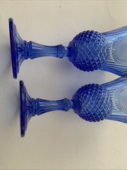 Avon Fostoria Martha And George Washington Blue Glass Goblets Set Of 2