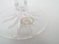 Vintage Ajka Arabella Handmade Bohemian Crystal Cut to Clear Iced Tea Goblets