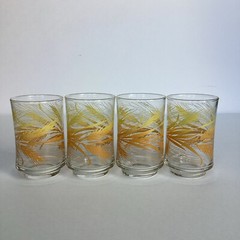 Vintage Libbey Golden Wheat Drinking Glasses Juice Tumbler Set Of 8 – 6 & 12 oz