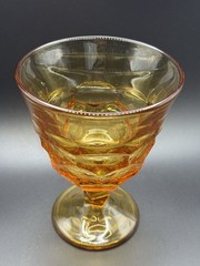 Vintage Viking Georgian Amber glass goblet. 6×4.5” No chips or cracks. Pretty!
