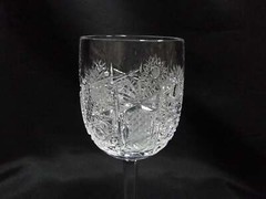Bohemian Czech Queen Lace, Cut Stars: Wine Glass (es), 6″ Tall