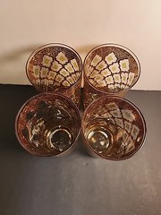 Culver Valencia Highball 22K Gold Green Set of 4 Vintage MCM Vintage
