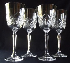 4 ELEGANT VINTAGE SCHOTT-ZWIESEL ‘CLIFTON’ WINE GLASSES 8″ T