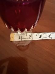 Vintage Ruby Flash Cordial Glass Red Flash Stemware Faceted Stem