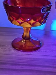 Set of 3 Vintage Noritake Perspective Red / Uv Glow 4-1/8″ Sherbet Dessert Bowls
