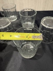 Five (5) Libbey 10 ounce Old Fashioned Rock Clear Glasses USA