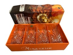 4 Cristal D’Arques MASQUERADE 12.25 oz. Hi-Ball Mix Drink Glasses Clear Crystal