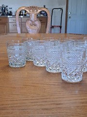 Anchor Hocking Wexford Old Fashioned Rock Glasses Diamond Glass VTG Set of 12
