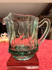 Vtg Fostoria Jamestown Green Glass Set 16pc Pitcher Water Goblets Sherbet Cups