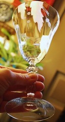 Vtg Set 7 HUNTINGTON OPTIC CRYSTAL Water Goblets FROSTED DRAPED LEAVES c1931