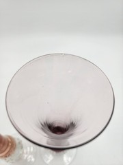 Vintage Hand Blown Glass Multi-color Champagne Flutes with Icy Ball Stems 2.5oz
