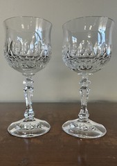 Set Of 2 Schott Zwiesel Cut Crystal DESIREE Wine Glasses Germany Mint 6 1/8”