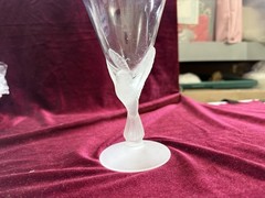 Sasaki Crystal Wings Frosted Dove Bird Wine Glass