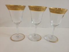 Tiffin-Franciscan Minton Optic Glass Gold Cordial