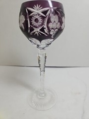 VTG Nachtmann Traube Crystal Wine Glass Amethyst Cut to Clear 8 1/4″