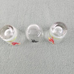 2 Vintage MCM Federal Red Rooster Shot Glasses Barware & 1 Rooster Eye Opener