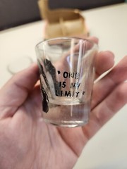 Set of Four Vintage 1950 Anchor Hocking Novelty Shot Glasses roving eyes w/ box