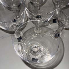 MIKASA CLEAR PARTHENON 7 OZ WINE 6″ GLASSES GOBLETS IONIC COLUMN STEM Set Of 7