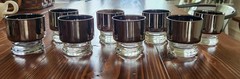 Vintage Dorothy Thorpe Style Cocktail Glasses With Platinum Fade Set Of Eight