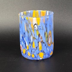 Alessandro Coppola Murano Art Glass Tumbler Blue Orange Millefiori Confetti Hand