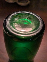 Vintage MCM 1950s -60s Hand Blown Forest Green Tumbler made in Italy