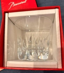 Baccarat Rosa Cut Crystal Rocks Glass Japan Vintage Red