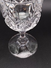 One Royal Crystal Rock RCR Gemini WATER Goblet Petticoat Stem Criss-Cross Fans