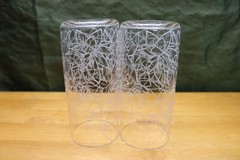 2 TEAVANA Clear Frosted Floral Design 14 oz Cold Beverage Tall Cooler Tumblers