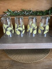 Set of 4 Vintage 16 oz Libbey Tumbler Glasses Lemon 🍋 Slices Made in USA ~NICE~