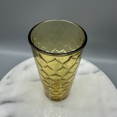 Vintage Anchor Hocking Amber Honeycomb Optic Tall Drinking Glasses 6.25″ MCM