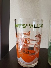 2 Vintage Cartoon Juice Glasses