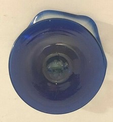 Vintage Mexican Hand-Blown Ruffle Edge Cobalt Blue Margarita Dessert Glasses