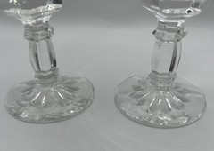 SET of 2 HEARTHSIDE 24% LEAD CRYSTAL WINE GOBLETS YUGOSLAVIA