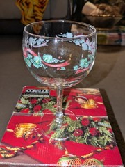 VTG Corelle Coordinates Glassware Callaway Holiday Set of 4 10oz Goblets 6 1/2″