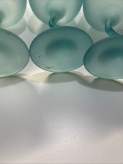 Set of 6 Vintage Libbey Z Stem Glasses Frosted Satin Pastel Wine Drinkware Party