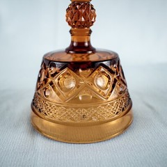 1928’s VintageYellow Amber Elegant 5 Diamond Cut Wine Goblet Glasses