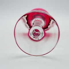 Baccarat Crystal Buckingham Cut Cranberry Cordial Shot Glass Wine Glass 8”