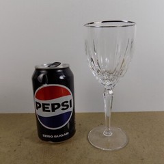 10 Lenox Clarity Crystal 7″ Wine Glasses Goblets Platinum Trim Signed