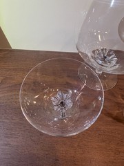 Belfor Champagne Glasses (2) And Vessel (1) With Slightly Twisted Black Stem