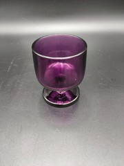 Vintage Amethyst Purple Glass Footed Goblet Short Stem Cocktail Cup Unmarked MCM