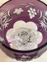 Crystal Brandy Snifter Glass Cut Clear Crystal Handmade Purple Amethyst SINGLE