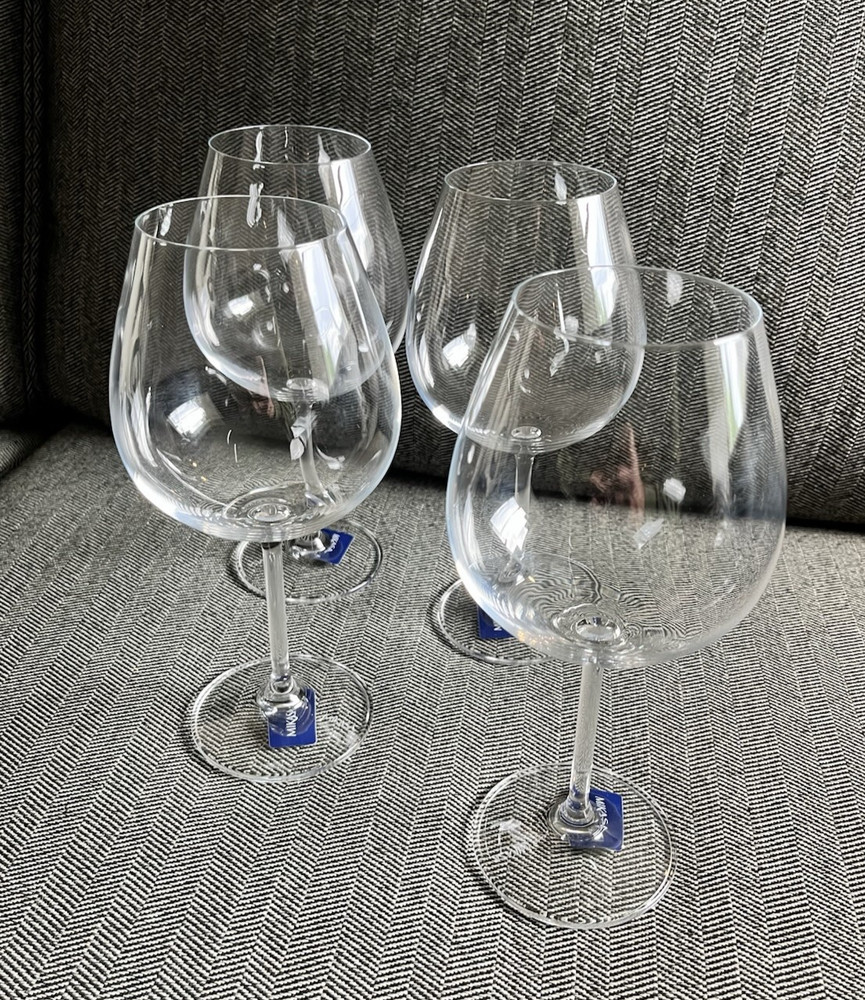 MIKASA Julie Tall /25oz Red Wine Glasses Set Of 4 NWT Lead Free Titanium Crystal