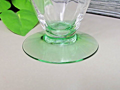 Heisey Old Dominion 3380 Clear Tumbler Green Base Diamond Optic Soda Glass