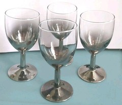 Vintage Silver Fade Glasses Barware Ombre Cocktail Wine Cordial France Set Of 4