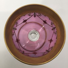 INTERGLASS MEDICI CRISTALLERIE ITALY Pink 24K Gold Gild Champagne Sherbet