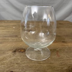 Vintage Etched Wheat Stalk Brandy Snifter Glass Cognac Barware Footed