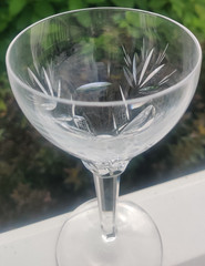 Vintage Royal Leerdam Netherland Carola Crystal Glass Wine Cut Glass 6.25 In